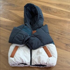 Zara Multicolor Hooded Puffer Jacket